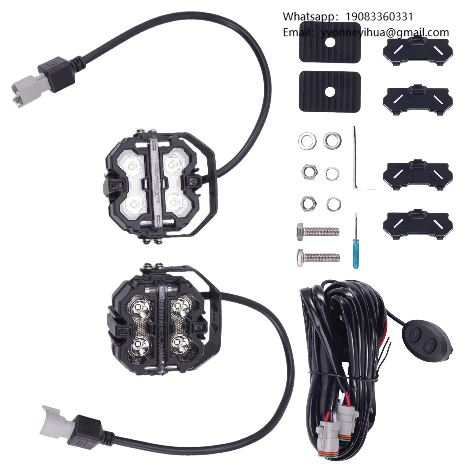

Square LED Pod Lights 3.5inch White Amber DRL Off Road Driving Light IP68 12V