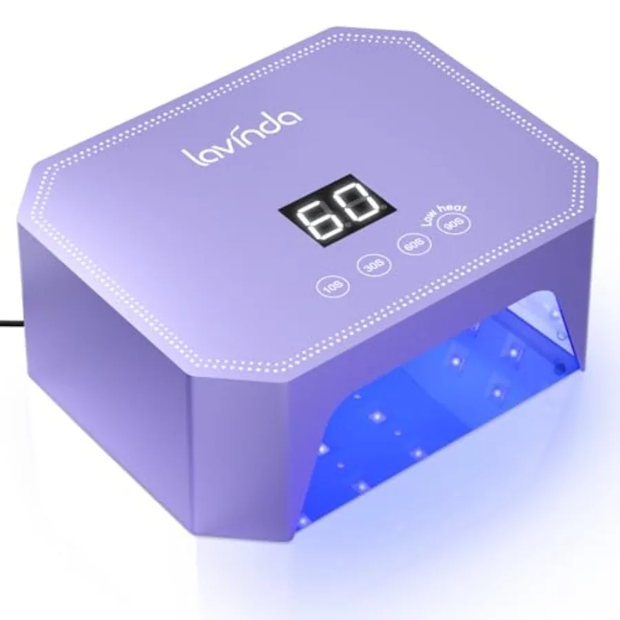54W UV LED Nail Lamp Plug-in Gel Nail Light with LCD Display 4 Timers Auto Sensor Dual Wavelength Nail Dryer for Home and Salon
