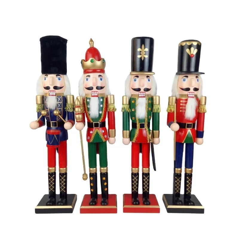 60CM wooden nutcracker puppet King Soldier Festival venue decoration Christmas decoration supplies ornaments