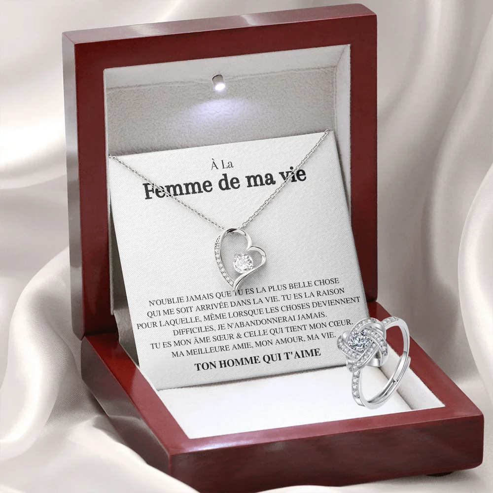 French Love Heart Necklace For Wife Gifts Women Valentine\'s Day Birthday Christmas Gift For My Wife Fashion Jewelry With Box