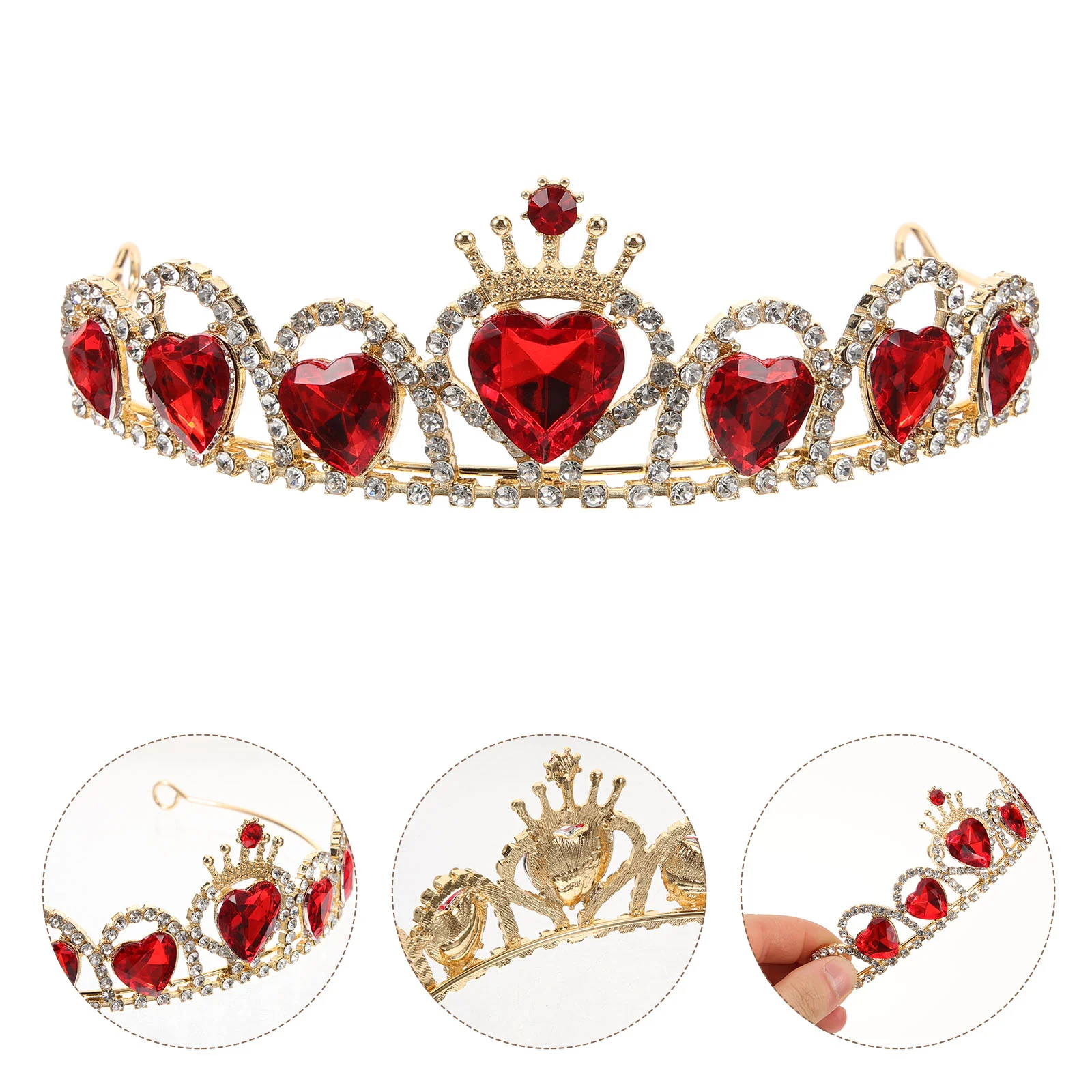 

Headband Bridal Crown Headdress for Banquet Decor Hair Accessories Elegant Wedding Red Tiara Bride Copper