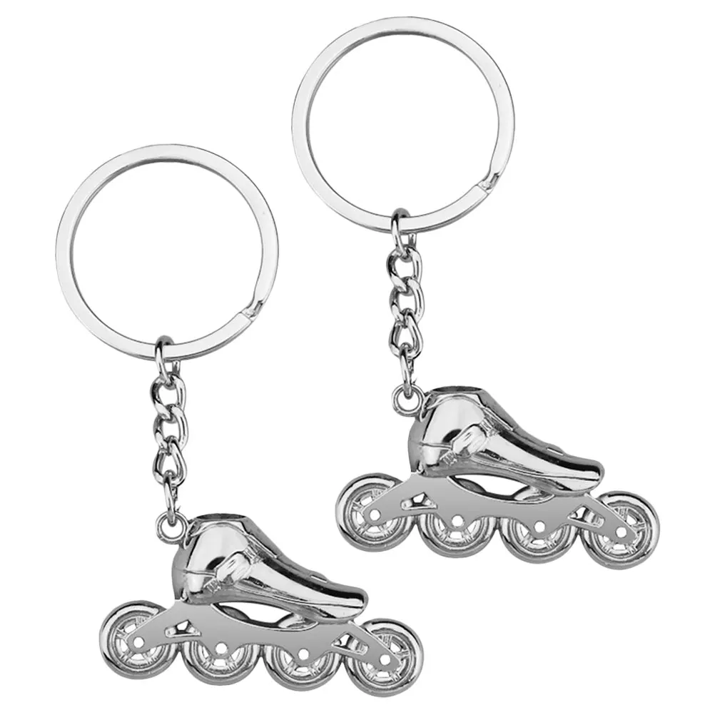 

2Pcs Roller Skate Keychain Zinc Alloy Pendant for Keys Bag Backpack DIY Decorative Creative Keyring Team SportsSouvenir