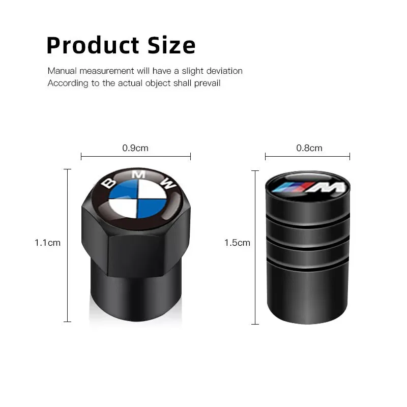 Car Wheel Tire Valve Caps Tyre Stem Covers Airdust Waterproof For  BMW Performance F25 F26 F15 F16 E90 E91 E92 E60 E84 G22 G32 M