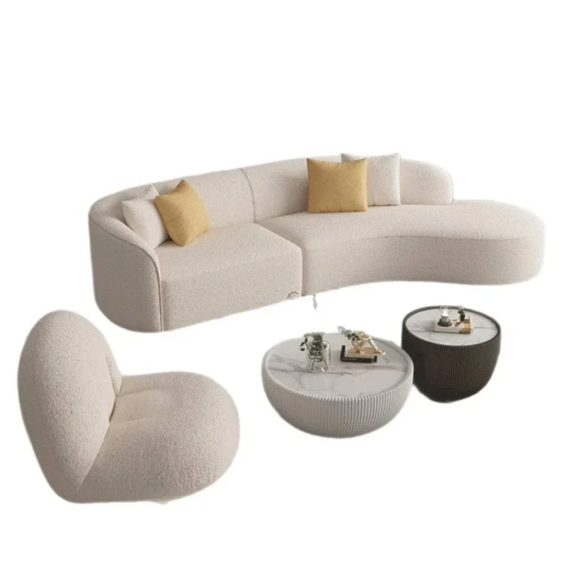 High-end light luxury Internet celebrity single sofa sponge modern design flannel fabric