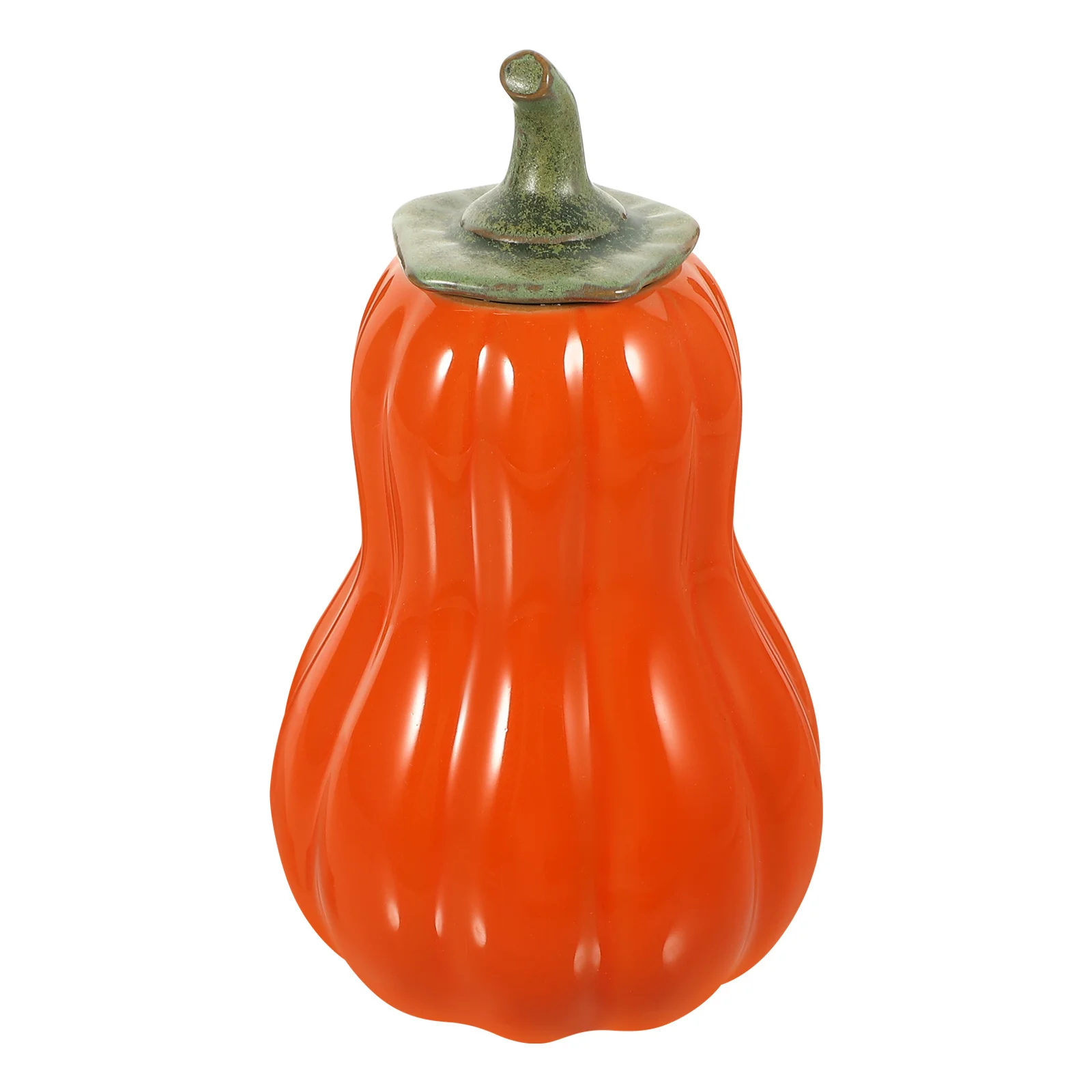 

Sturdy Ceramic Jar with Pumpkin Aesthetic Sealable Storage for Sugar Tea Snacks Incense Powder Kitchen Pantry Use Decor