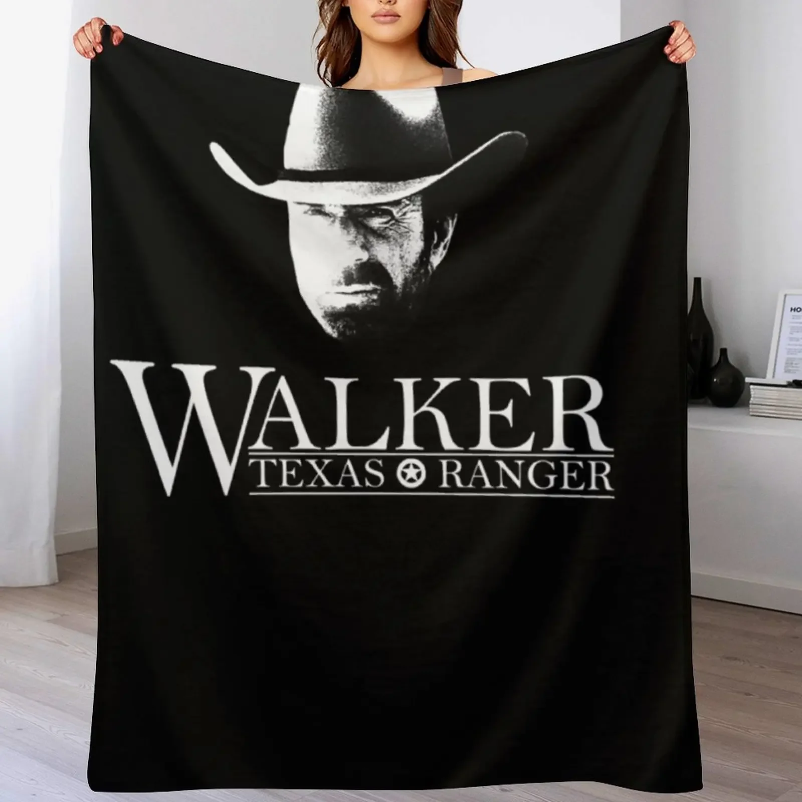 

Walker Texas Ranger (Chuck Norris) Head and Logo Essential - Copy Throw Blanket Warm Flannel Blanket for Couch Chair Bedroom