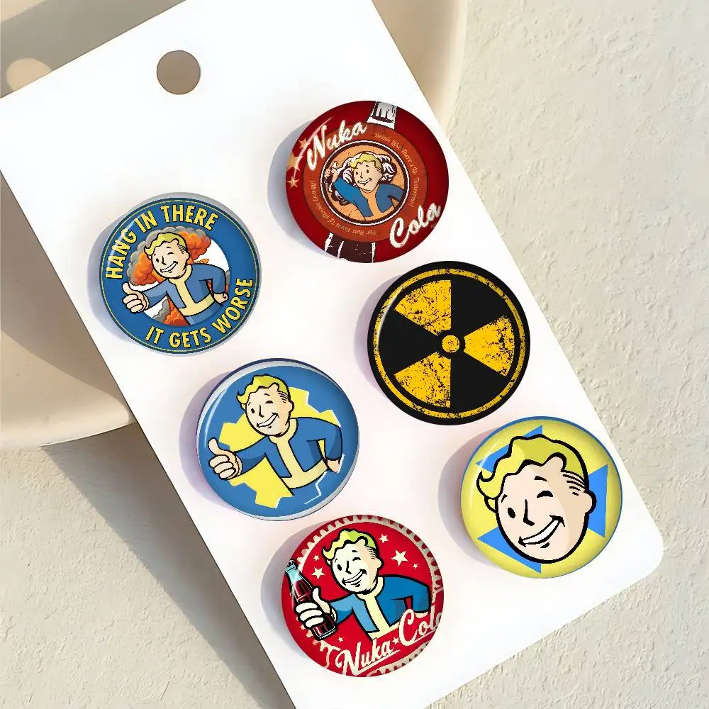 Soft Button Pin Round Metal Badge Lapel Pin Parts Gift Friends Kid Jewelry Game F-F-fallouts Office cool boy