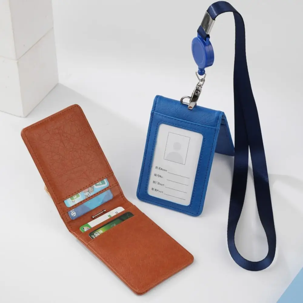 Durable Large Capacity ID Card Holder Folding Multi-card Card Case Colorful ID Employee Badge Holder