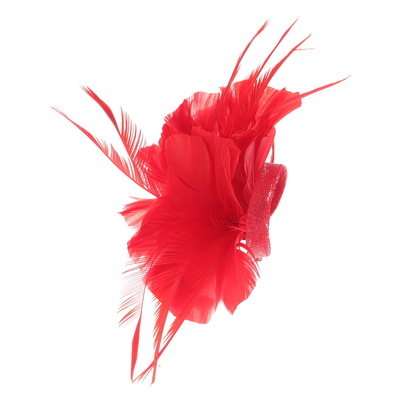 Girl Woman Blush for Cheeks Beautiful Flower Hair Red Fascinators Women Wedding Clip