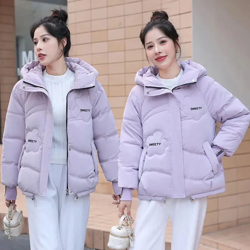 Large-sized Cotton Clothes Women, Short Winter Warm Jackets Design sense Female Korean Hooded Parker Outerwear Quilted Jackets