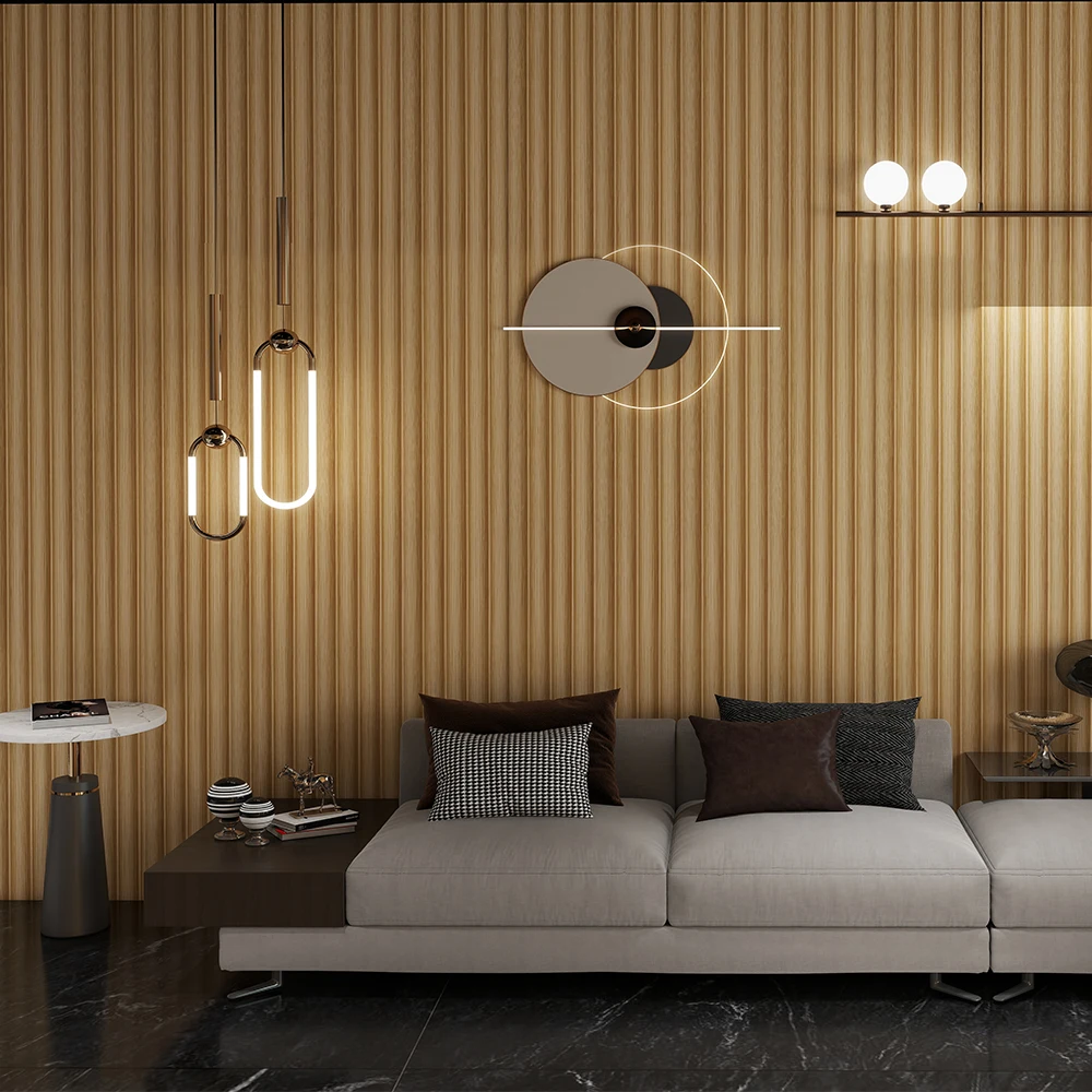 Popular Oak And Pine Natural Solid Wood Wall Decor Interior Panels Sound Insulation Acoustic Wooden Slat Panel