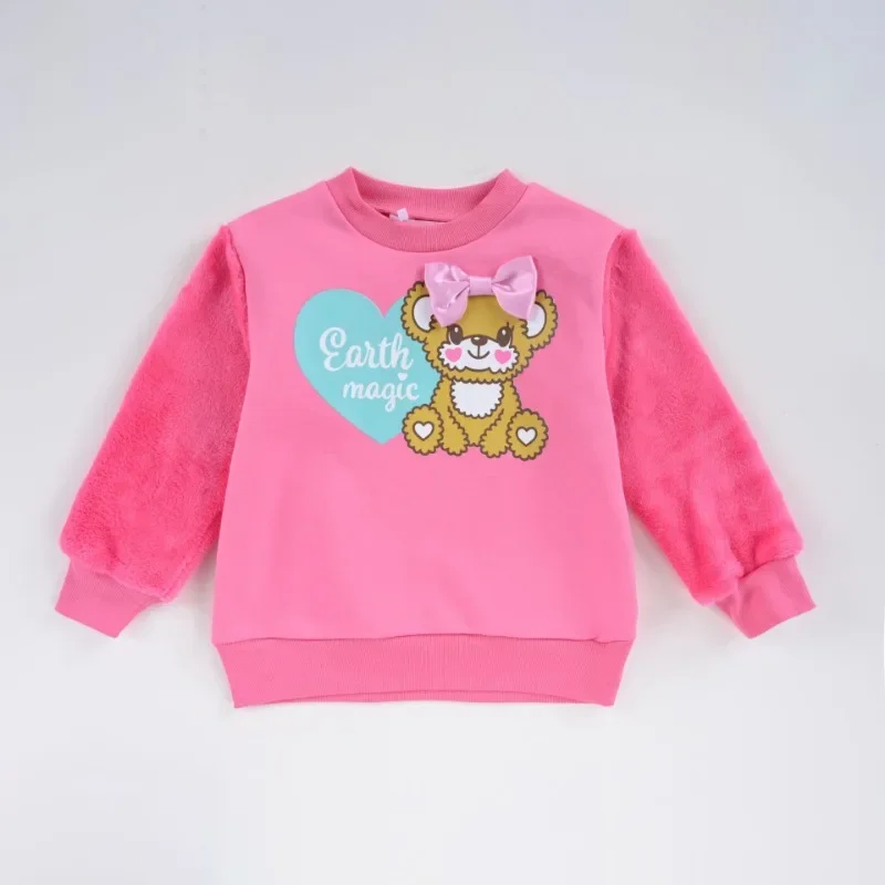 

Japanese Girls Autumn Sweatshirts Winter Girl Plush Hoodies Teddy Bear Plush Sleeves Hoodie Korean Kids Clothes Baby Sweatshirt