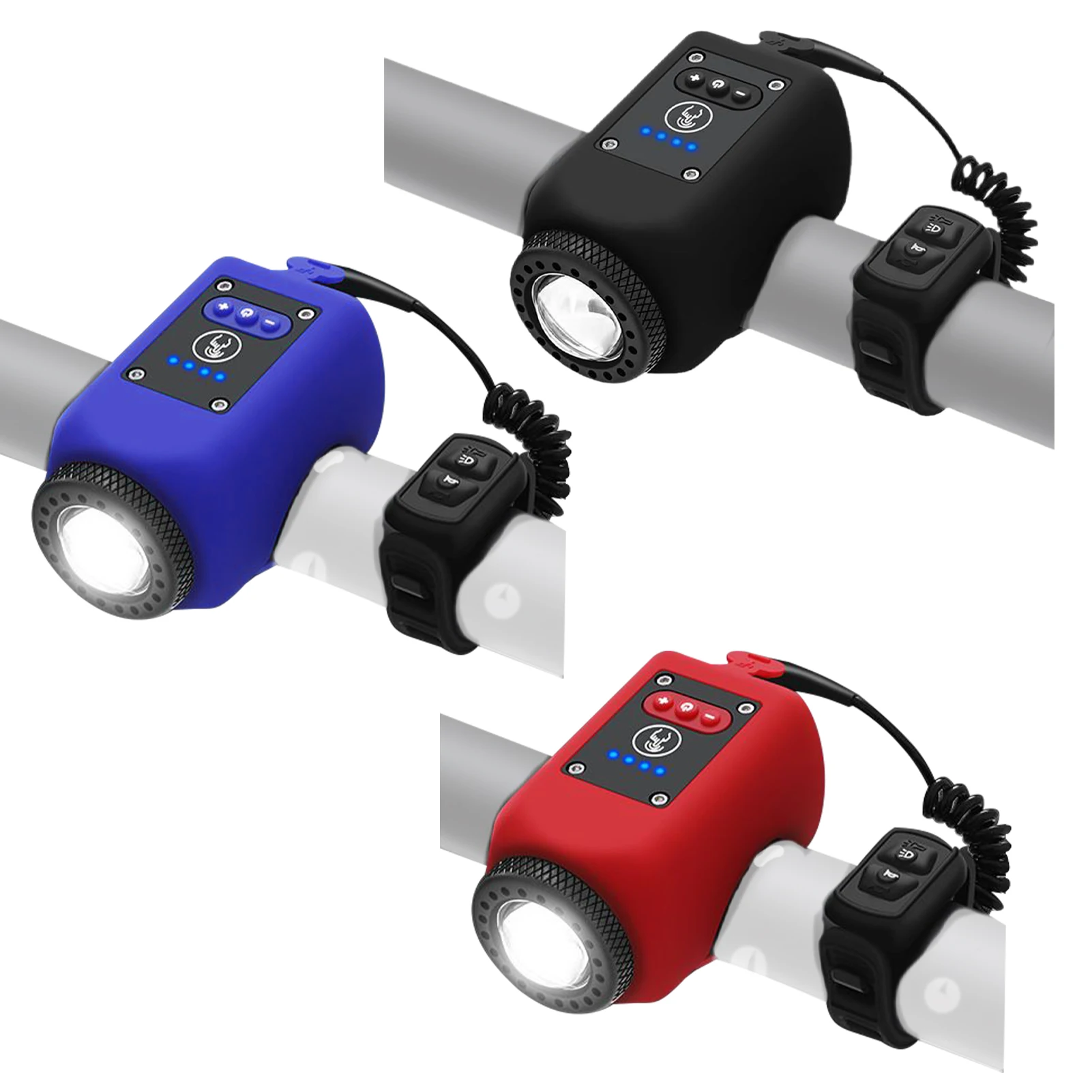 

Bike Light Set with Horn 110 dB Bike Horn bicycle Headlight and Tail Light Set 4 Light Modes 5 Sound Modes cycling Horn Light