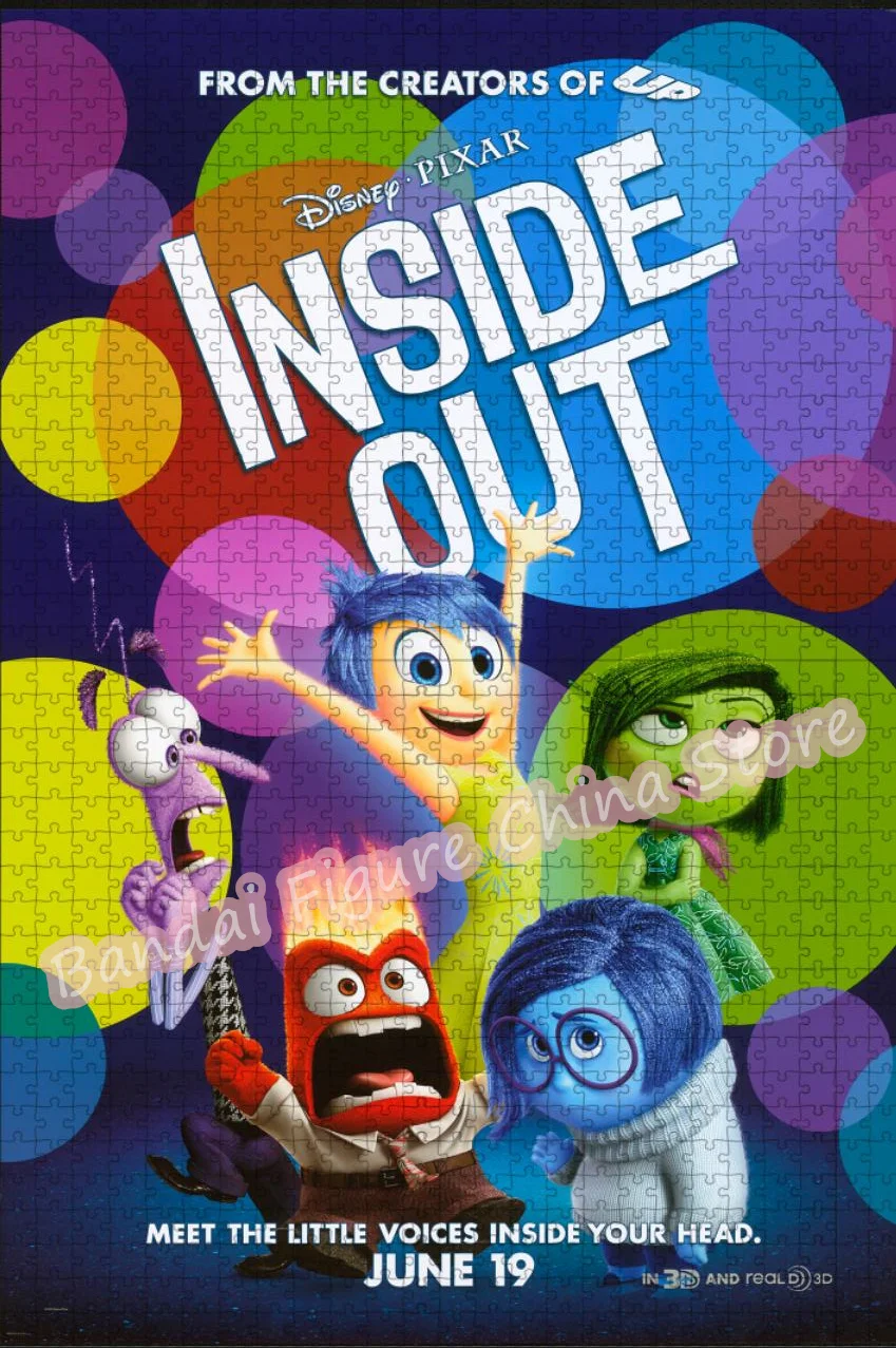 Disney Pixar Animation Cartoon Inside Out2 Jigsaw Puzzles 300/500/1000 Pieces Puzzles for Adults Children Educational Toys Gifts