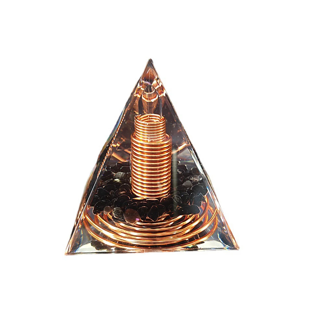 6cm Crystal Gravel Spiral Pyramid Spiral Coil Pyramid Handmade Home Furnishing Crafts Spiral Copper Wire