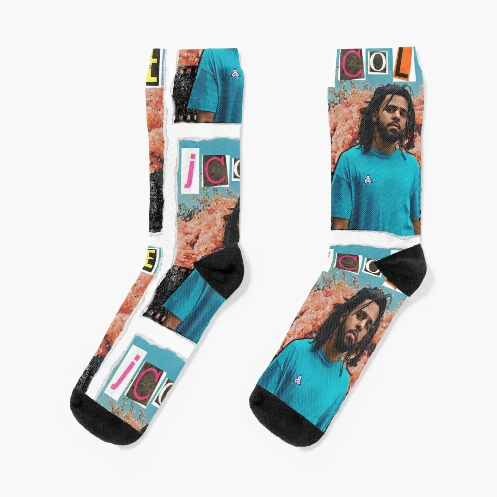 

J. Cole Scrapbook Effect Socks Rugby new year heated funny gift Socks Women Men's