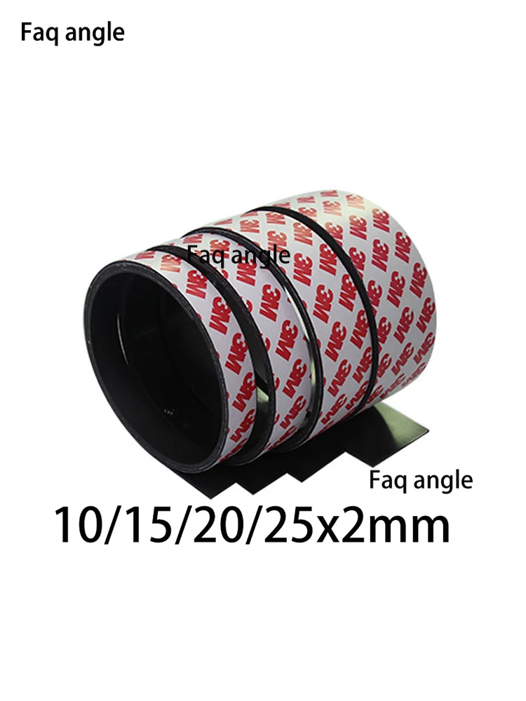 1Meter Imanes De Neodimio DIY Magnets 10/15/20/25x2mm Rubber Magnet Self Adhesive Flexible Magnetic Strip Rubber Magnet Tape