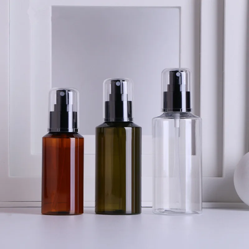 100/150/200/280ml 빈 스프레이 병 녹색/갈색 리필 용 병 플라스틱 향수 분무기 휴대용 투명 디스펜서 여행