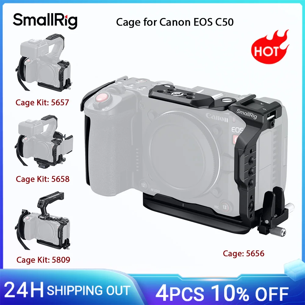 

SmallRig C50 Camera Cage for Canon EOS C50 w NATO Rail Cable Clamp Modular Compatibility with Canon’s Original XLR Top Handle