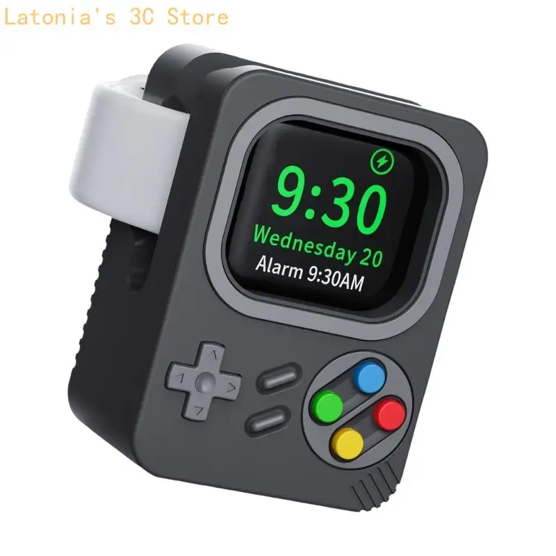 Desktop Watch Charging Dock Holder with Silicone Shell and Cable Slot X3UB