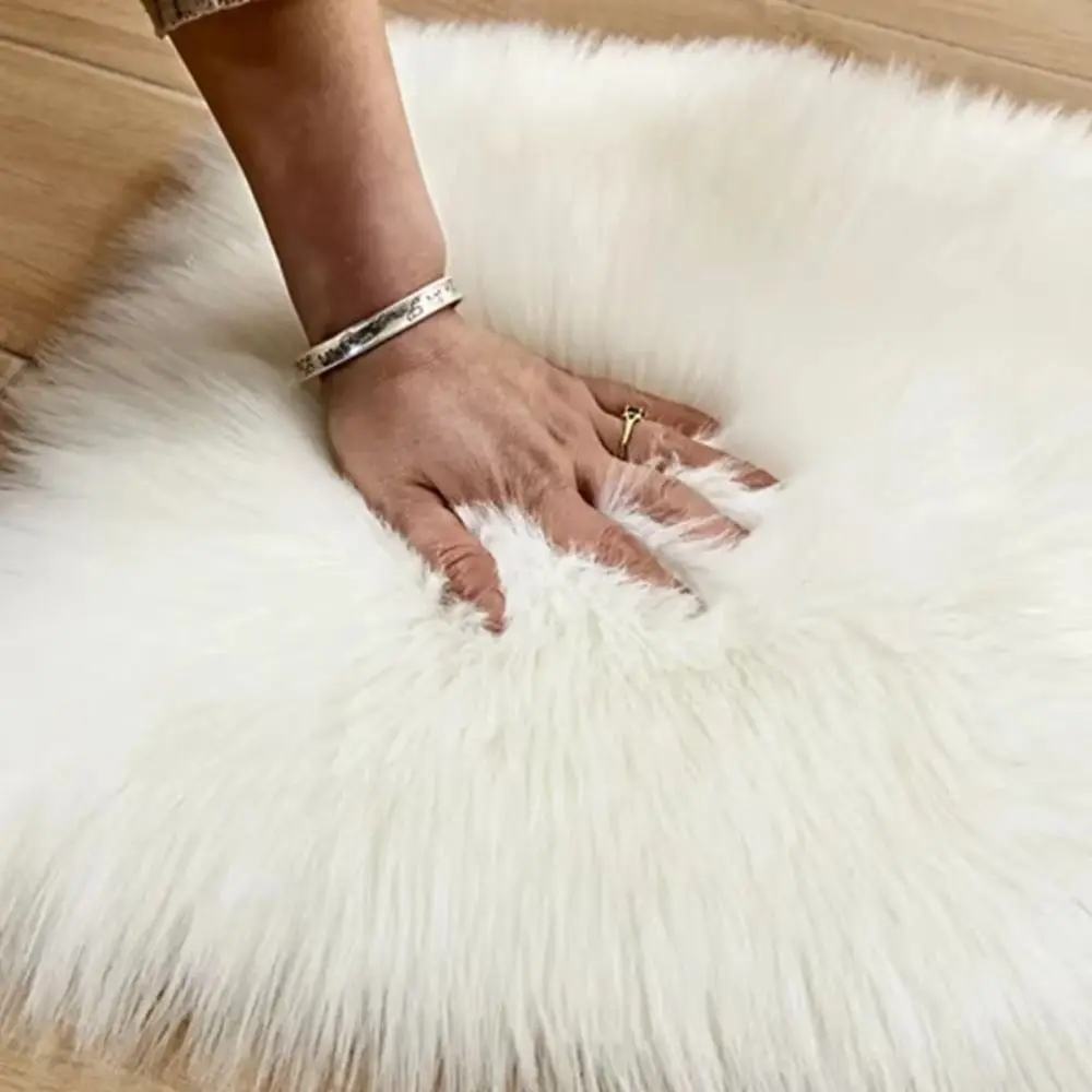 Decorative Soft Fluffy Carpet Simple Shaggy Faux Fur Rug Fluffy Surface Sheepskin Rug Window Display