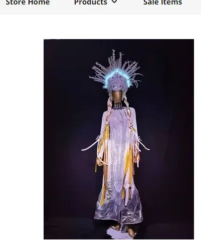 Retro White LED Luminous Fan Feather e Headdress Suit para Mulheres, Dança Folclórica, Europa e América, Gogo, Stage Show Outfit