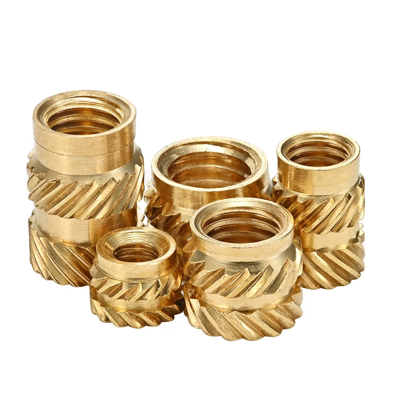 100pcs Brass Insert Nut Hot Melt Knurled Thread Embedment Heat Inserts Copper Nut Embed Holes for Plastic  M1 M1.4 M1.6 M1.7