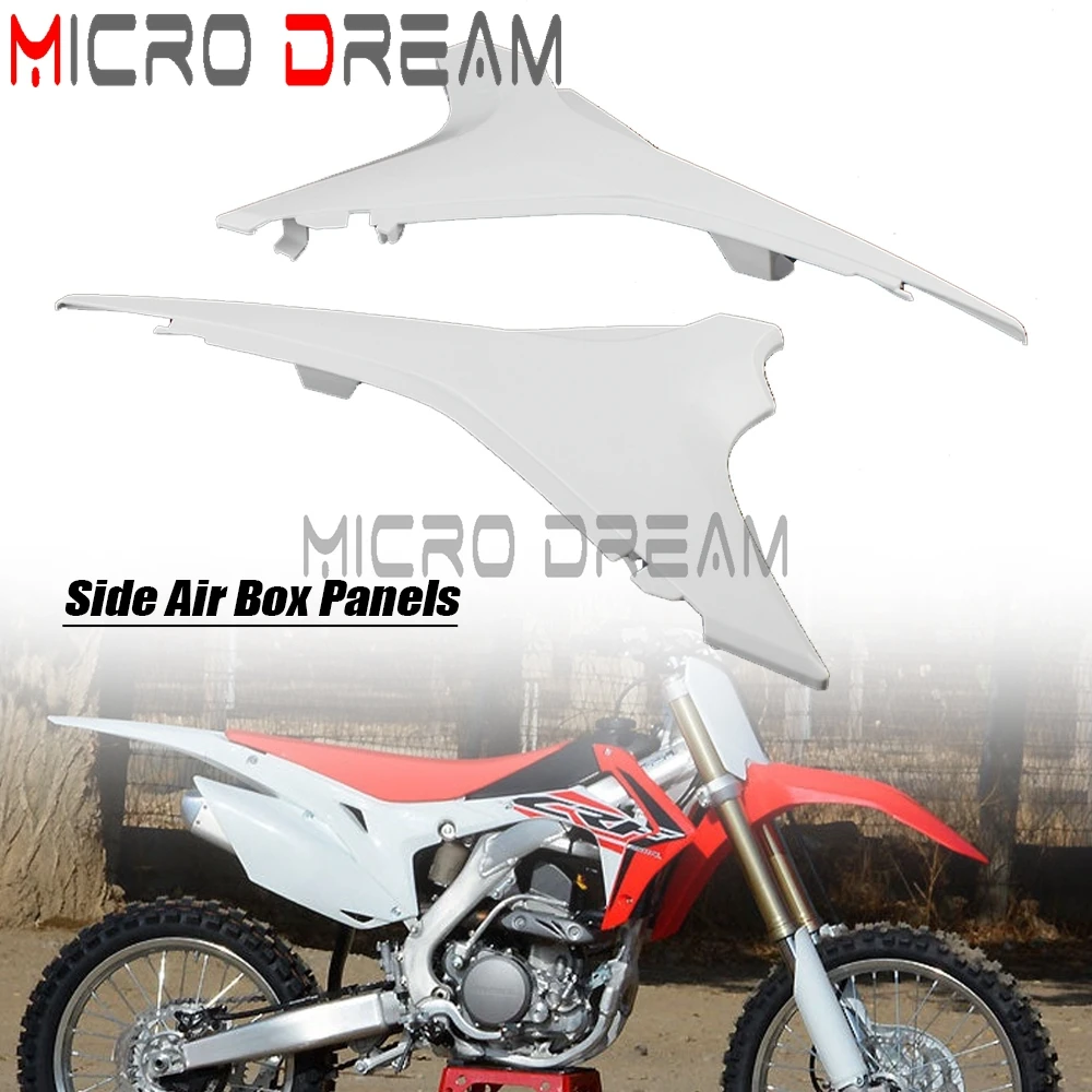 White Air Box Cover Rear Side Panel For Honda CRF250R 2010-2013 CRF450R 2009-2012 Left/Right Frame Fairing Guard Air Box Shield