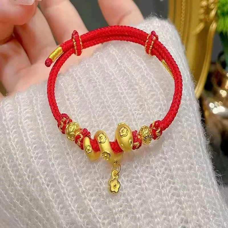 Year of The Snake Animal Luck Bracelet Light Luxury Gold Zodiac Snake Bracelet Female Retro Temperament New Auspicious Hand Rope