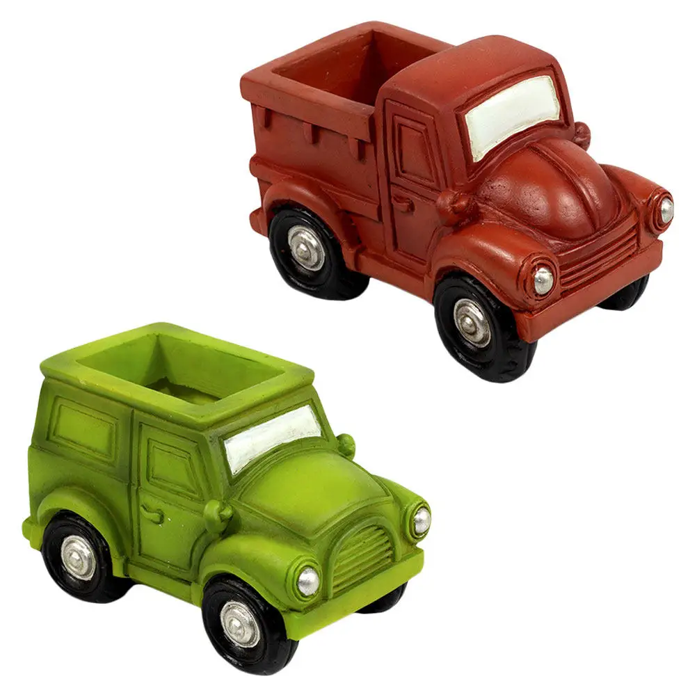 

2 шт. Уникальные мультяшные кашпо в виде машинок, премиум-класса, из полимерной смолы, для суккулентов, стильные аксессуары для домашнего декора, для балкона, гостиной, DIY