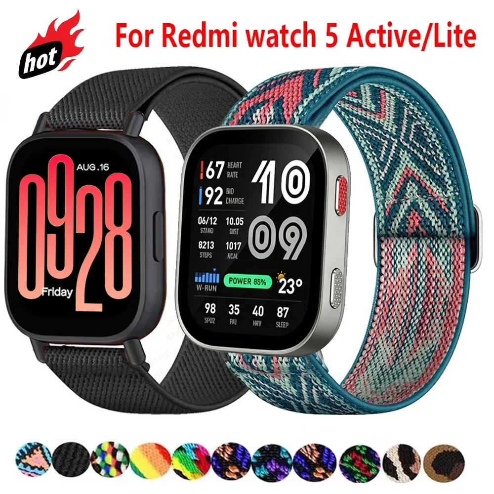 20mm 22mm Nylon Strap For Redmi Watch 5 Lite-Active Comfortable Braided Bracelet watchband For Amazfit Active Max/3-2/Bip Max/6