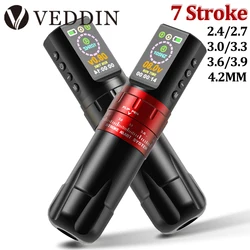 Wireless Tattoo Machine Rotary Battery Cartridge Tattoo Pen 7 Stroke 2.4-4.2mm with LED Digital Display Tattoo Machine Supplies
