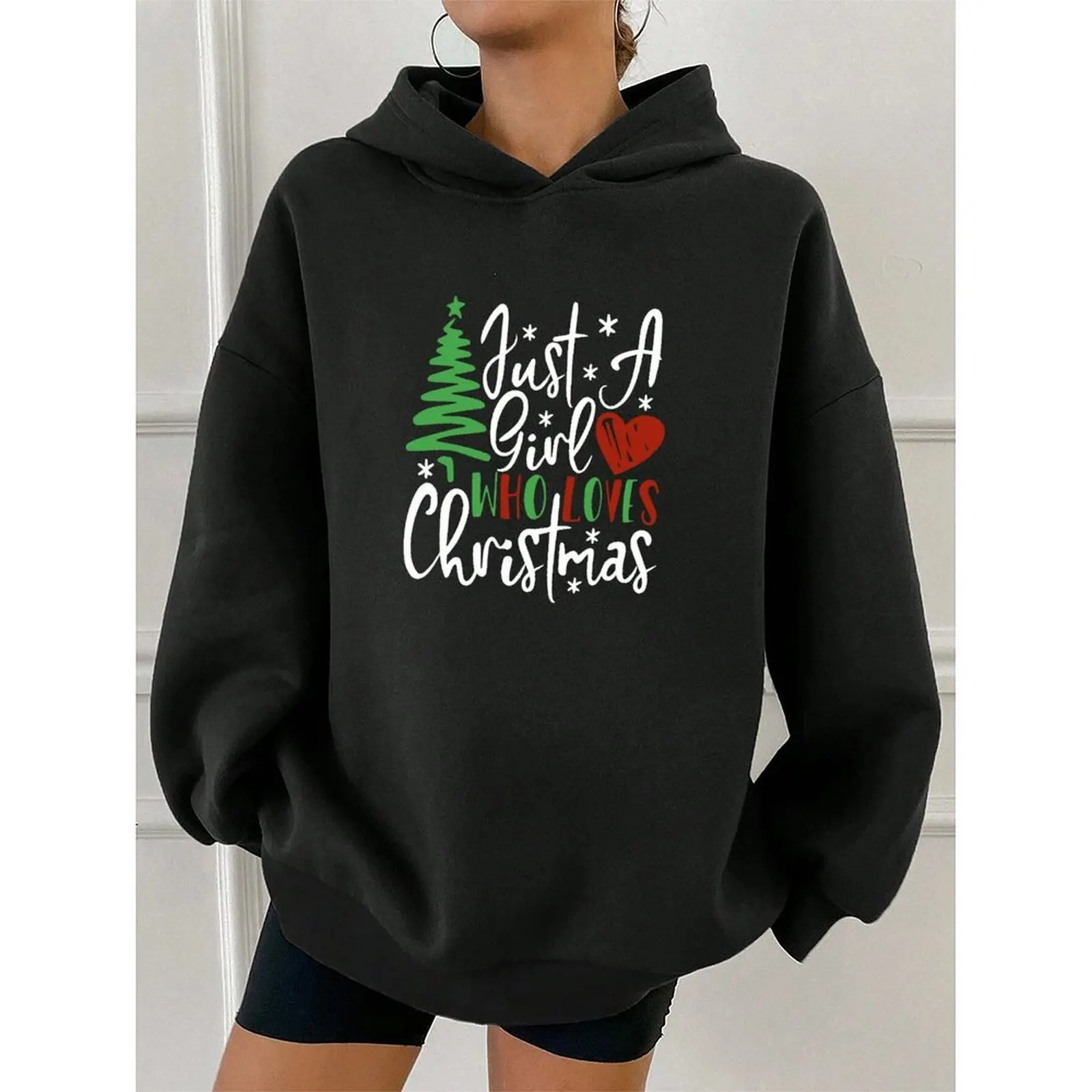 

2025 Sweatshirts For Woman Loose Hoodies Winter Casual Christmas Printed Comfortable Female Long Sleeve Tops Oversized Pullover