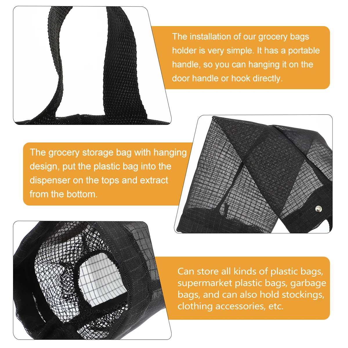 

Mesh Storage Bag Grocery Bag Holder Portable H Hanging Design Kitchen Shopping Bathroom Pet Bedroom Socks ganizer