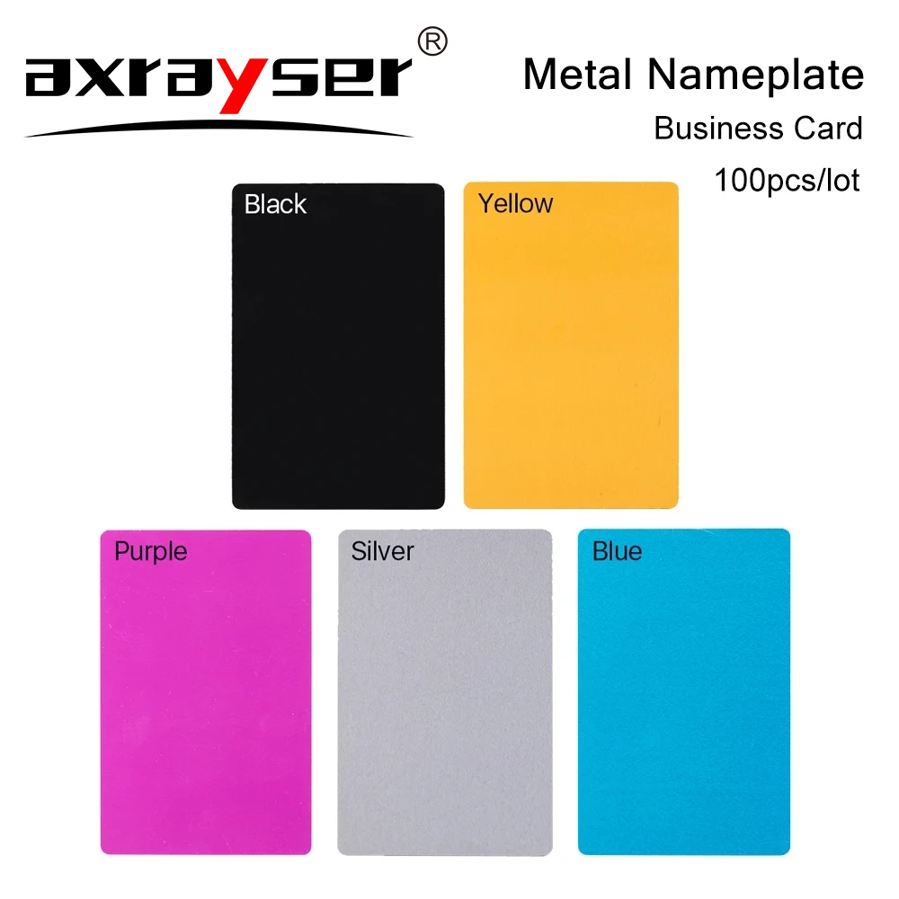 100PCS Metal Business Cards Nameplate Multicolor Aluminium Alloy Material for Laser Marking Machine CO2 Laser Marker