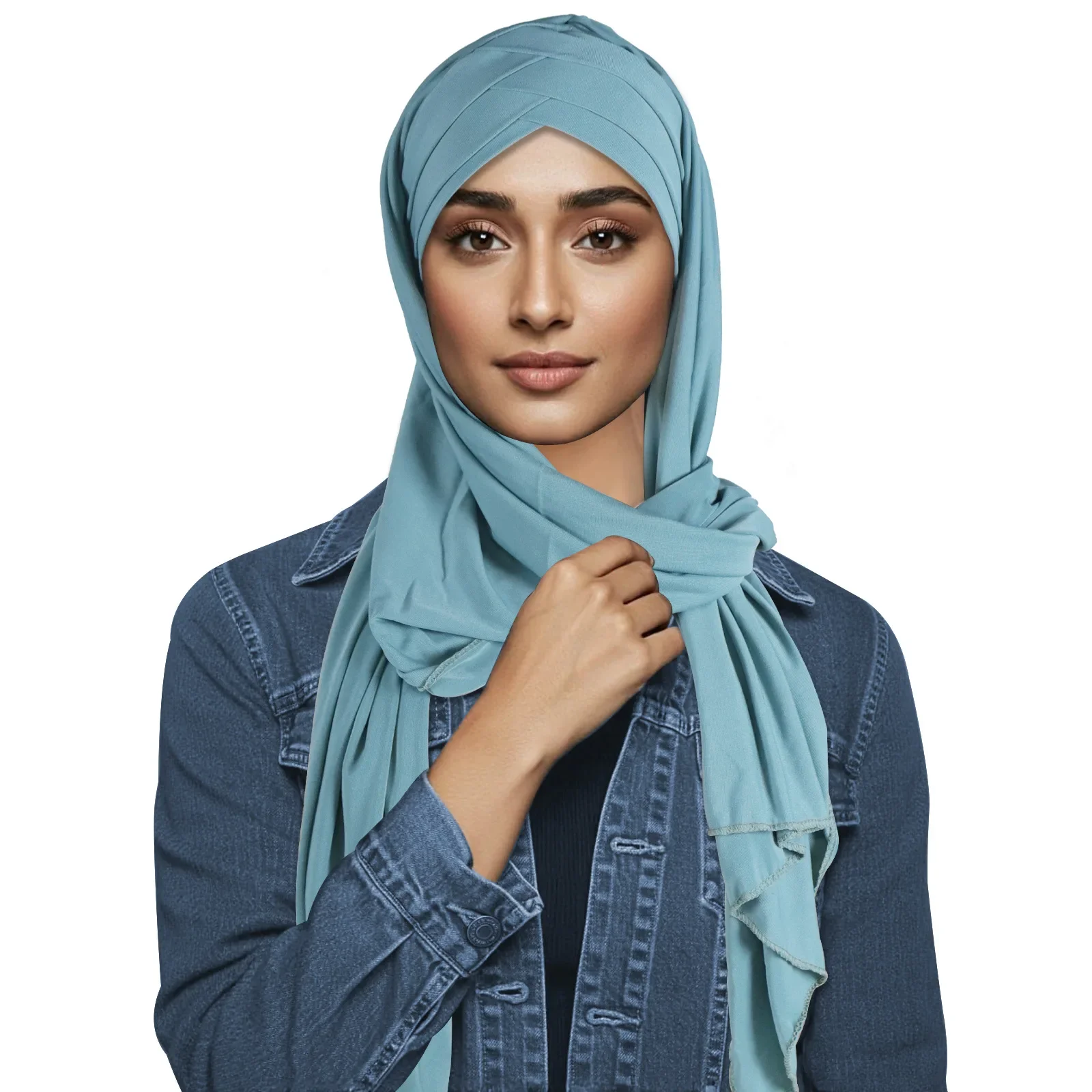 

Женский хиджаб из джерси, мягкий тюрбан на лбу с крестом, шарф, мгновенный хиджаб, шаль, мусульманский платок, банданы, повязка на голову, тюрбан Mujer