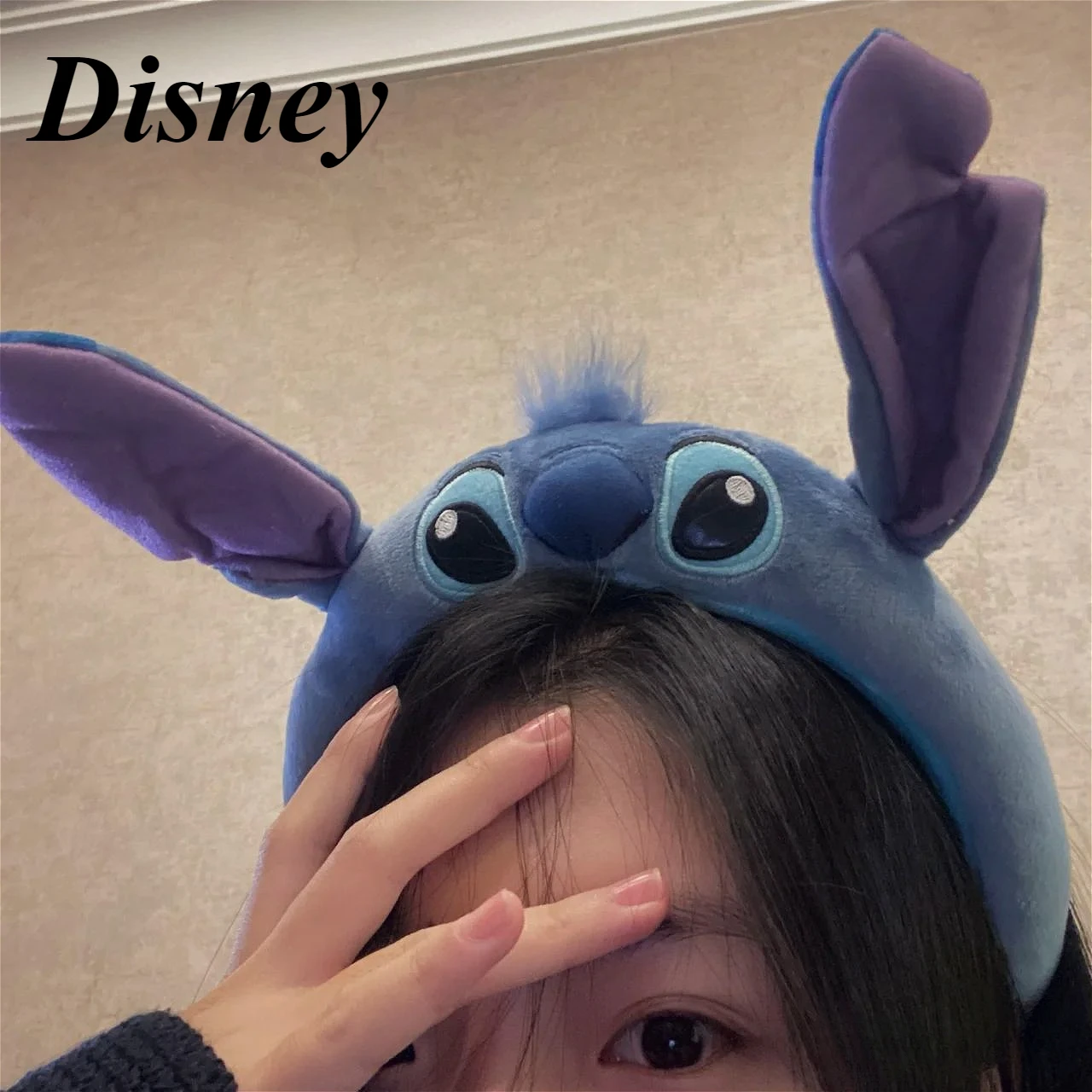 

Disney Cartoon Stitch Ears Plush Hair Band Cute Funny Face Hair Band Children's Hair Accessories Amusement Park Photo Supplies