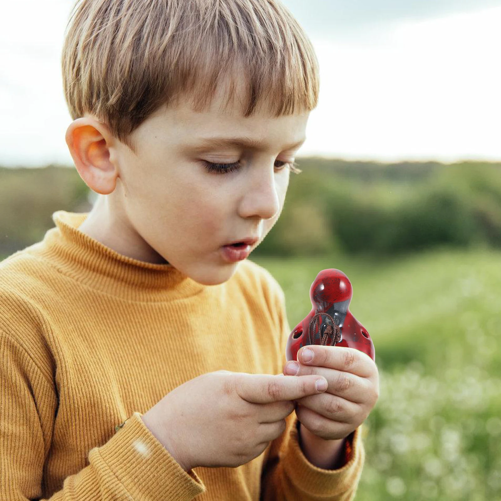 

2Pcs 6-Hole Ceramic Ocarina Small Portable Musical Instrument Stylish Color Beginner Ocarina for Kids Adults Music Education