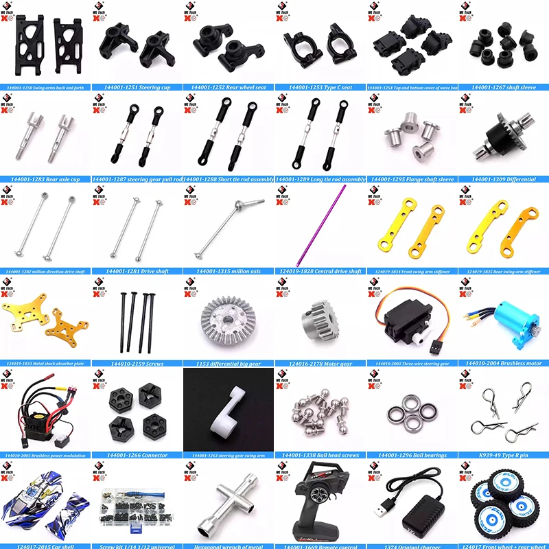 WLtoys 124017 1/12 RC Car Original Spare Parts 1254 Top and Bottom Cover Ofwave Box