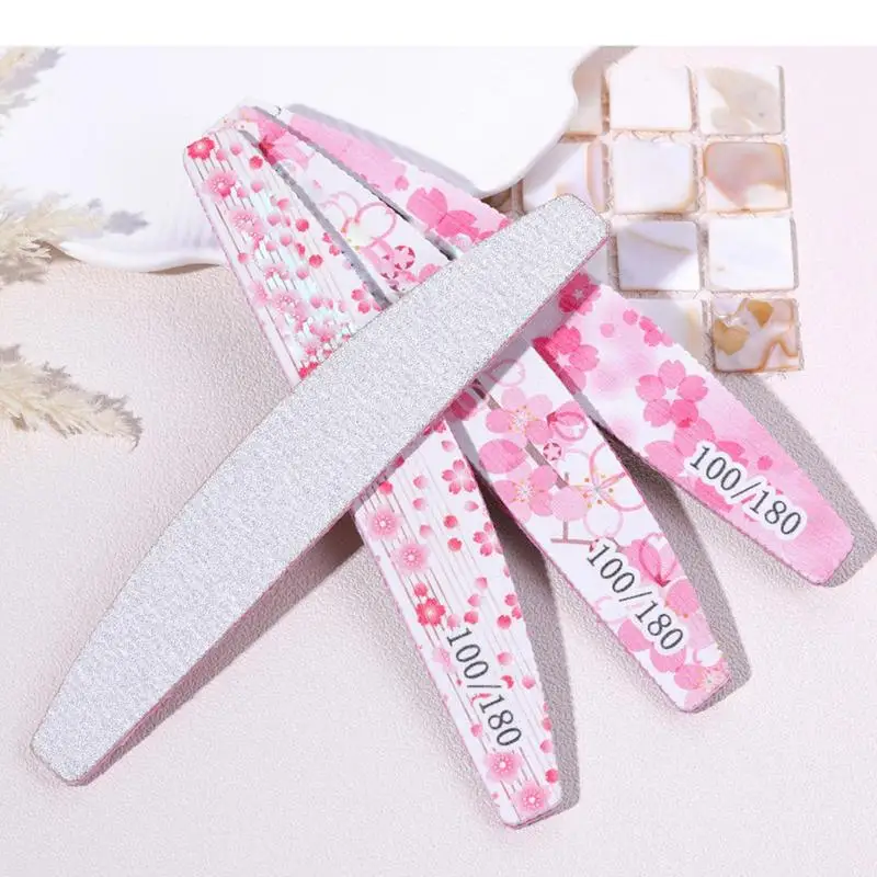 Professional Nail File Sandpaper Strong Thick Nail Files Buffer For Manicure Sanding Half Moon Lime Nail Tools 100/180