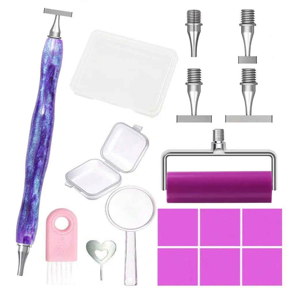 

1pc Resin Pen And 4pcs Threaded Pen Tips +6pcs Glue With Storage Box, New Thin Threaded Diamond Painting Dot Drill Tool,