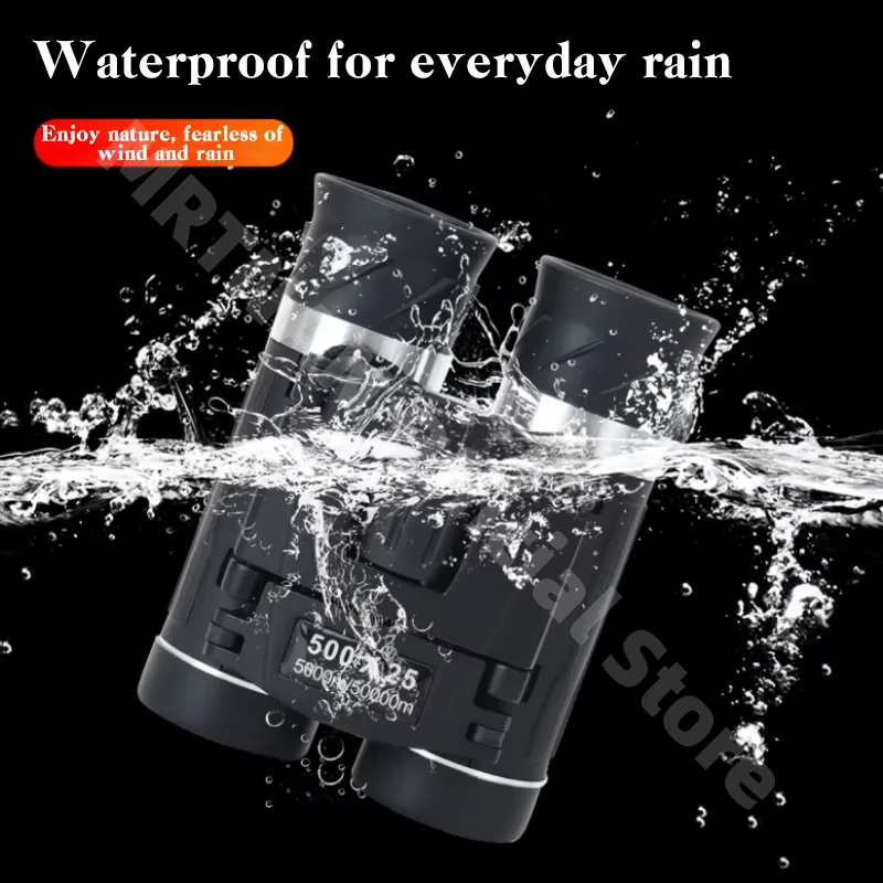 

500X25 HD Zoom Портативный мощный бинокль дальнего действия BAK4 телескоп складной FMC бинокль для охоты, кемпинга, путешествий