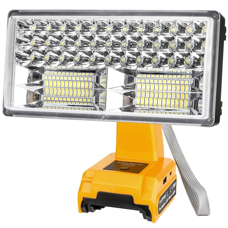 

For Makita/Milwaukee/Dewalt/Bosch/Black&Decker/Craftsman/Ryobi 18V/20V Batteries 4200 Lumens Portable Floodlight with USB Port