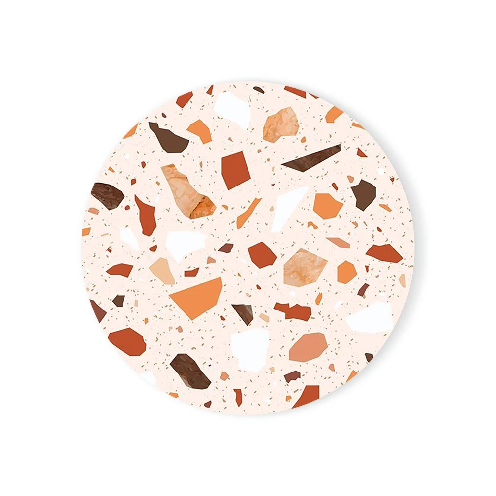 Terrazzo Marble Absorbent Coasters Ceramic Coasters for Wooden Table Suitable for Kinds of Cups Home Decor Housewarming Gift