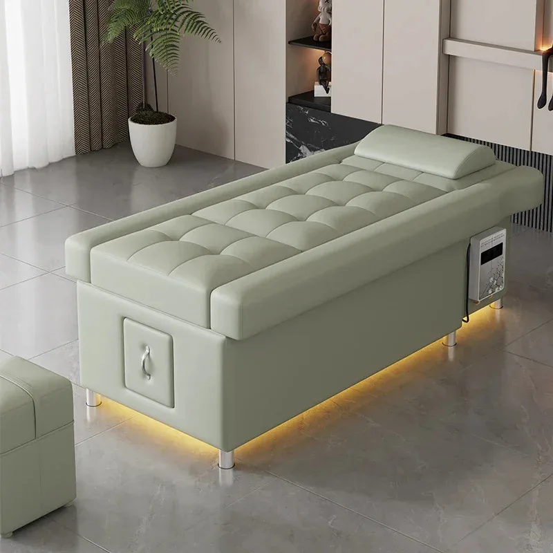 مخصص فاخر الحديثة رئيس سبا حمام القدم الخلفي رفع الكهربائية مستلق تدليك الشامبو السرير