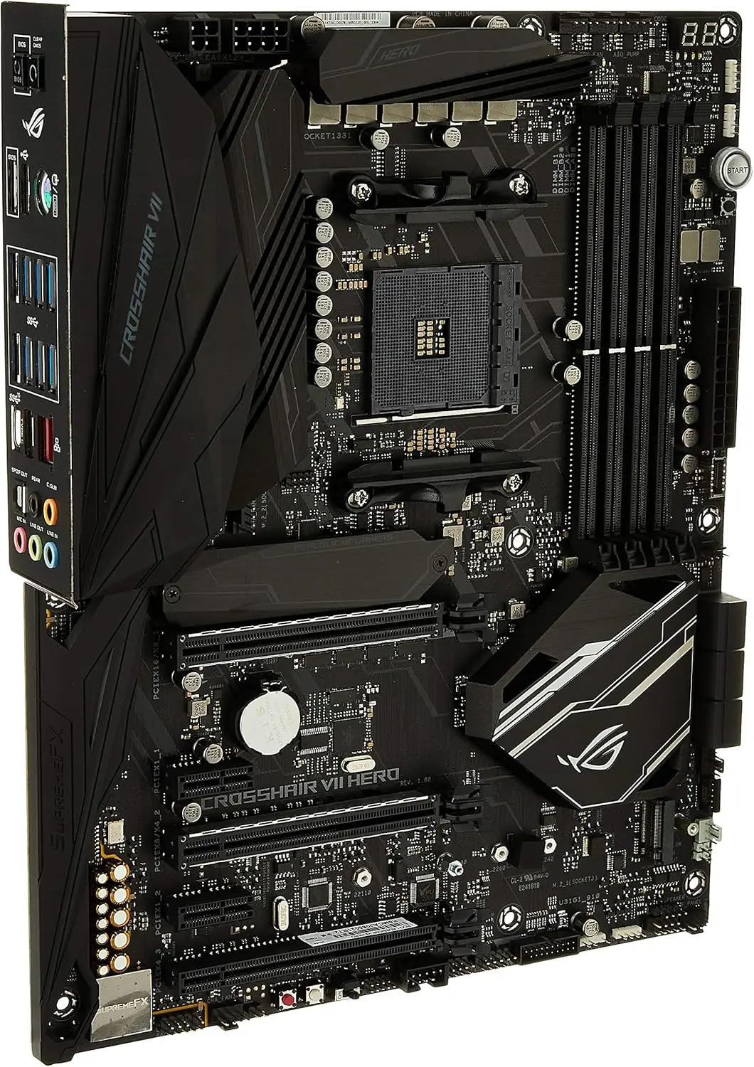 اللوحة الأم ASUS ROG CROSSHAIR VII HERO AMD X470 AMD AM4 تدعم 9700 5600X 5700X 5800X3D 2700X cpu DDR4 M.2 المستخدمة