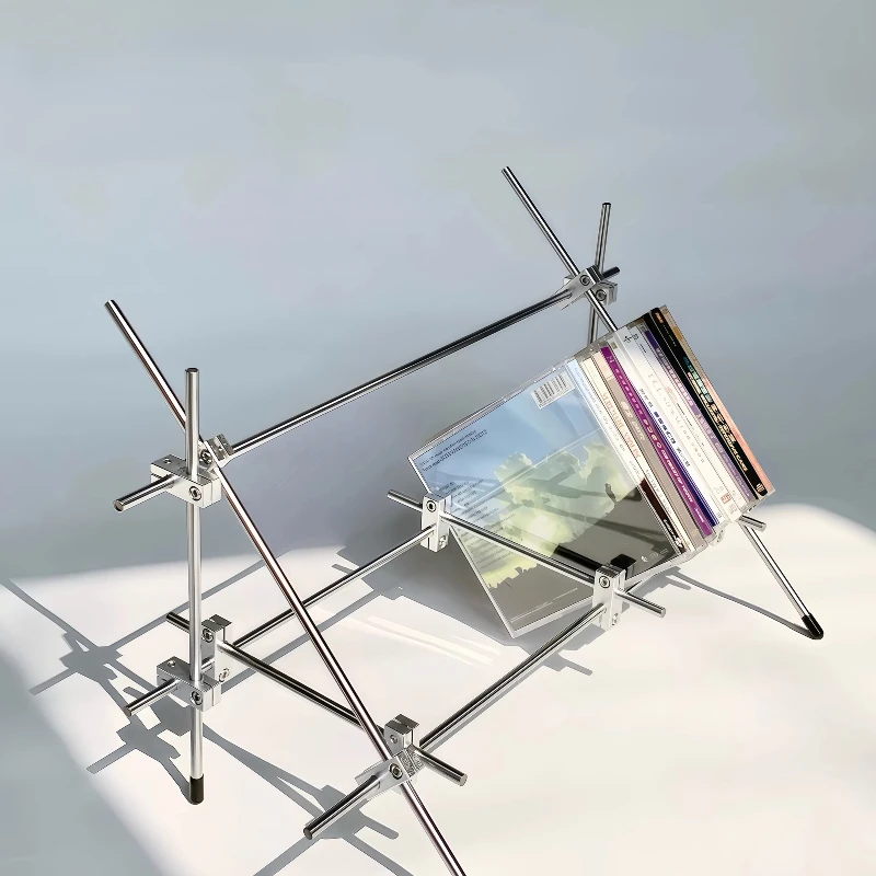 Minimalist Aesthetics CD Rack Office Desk Magazine Holder Desktop Music Album Organizer Shelf for Living Room Home Decor
