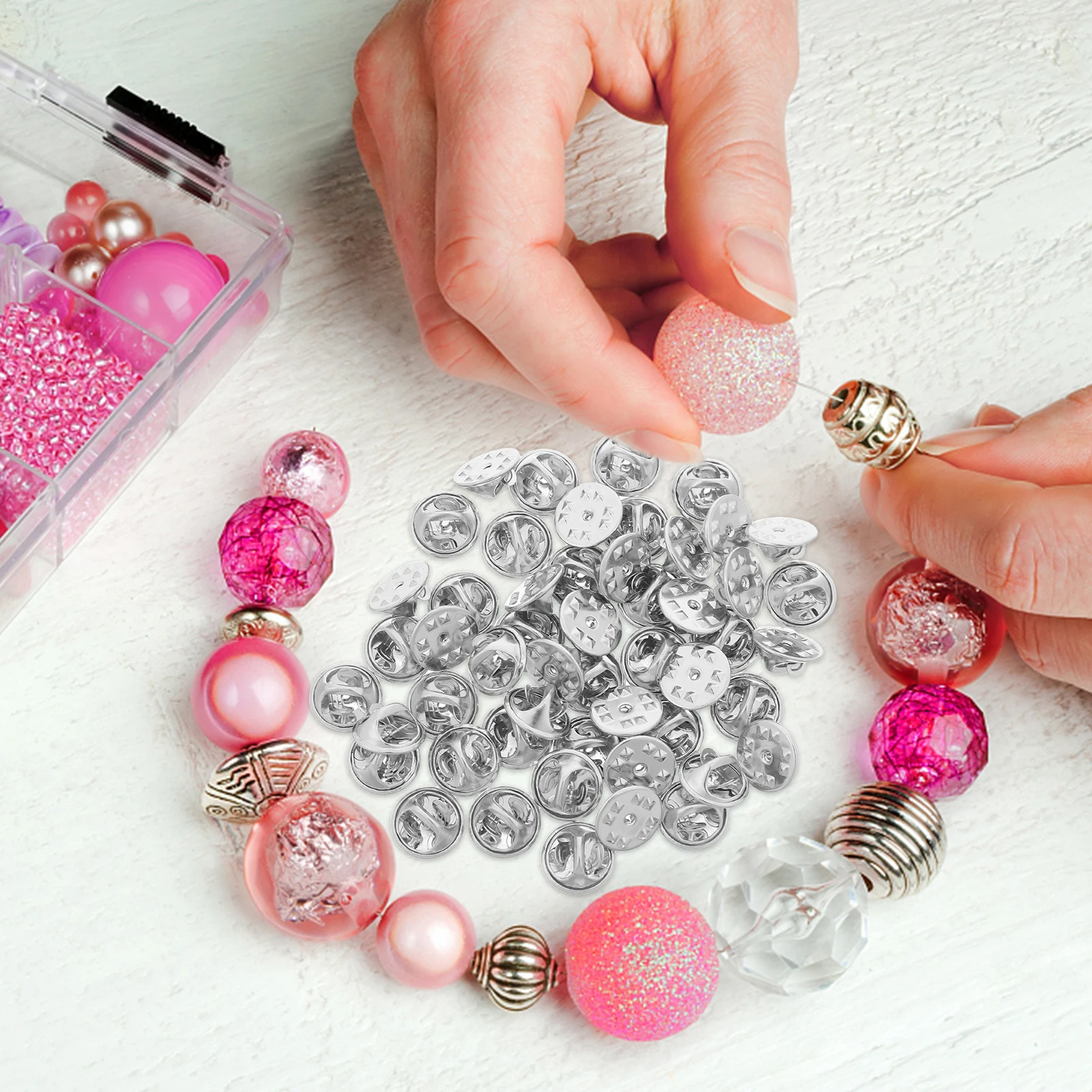 50 Stück Metall-Schmetterlingskappen-Abzeichen, Kupplung, goldene Knöpfe für Blazer, Anzug, Mitarbeiter, Namensschilder, Ersatz-Pin-Rückseiten, Schmuckzubehör