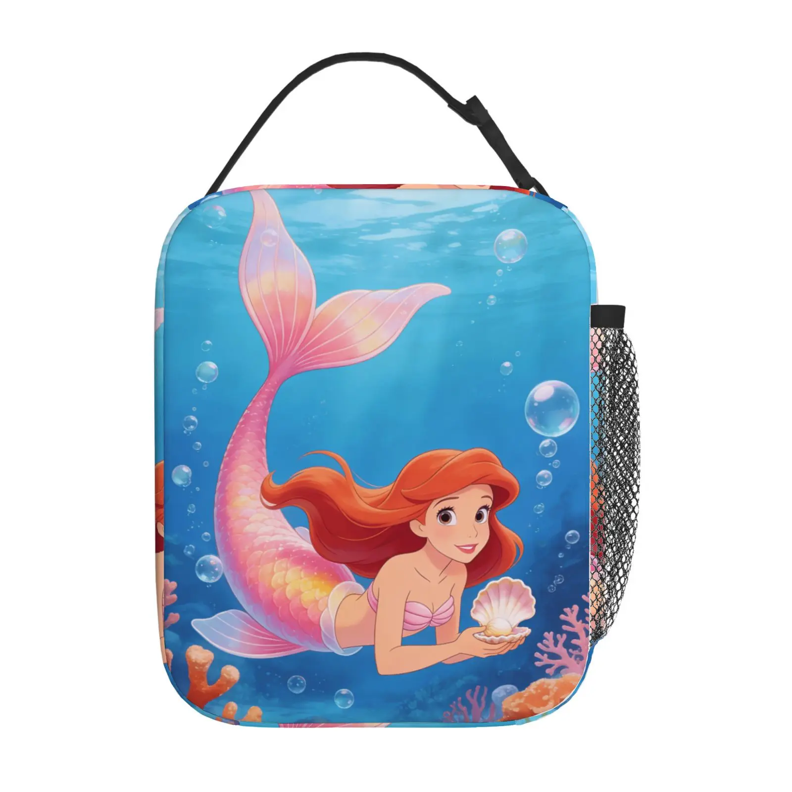 

1pc The Little Mermaid Ariel theme cute lunch bag, suitable for casual daily application, commuter lunch bag, gift