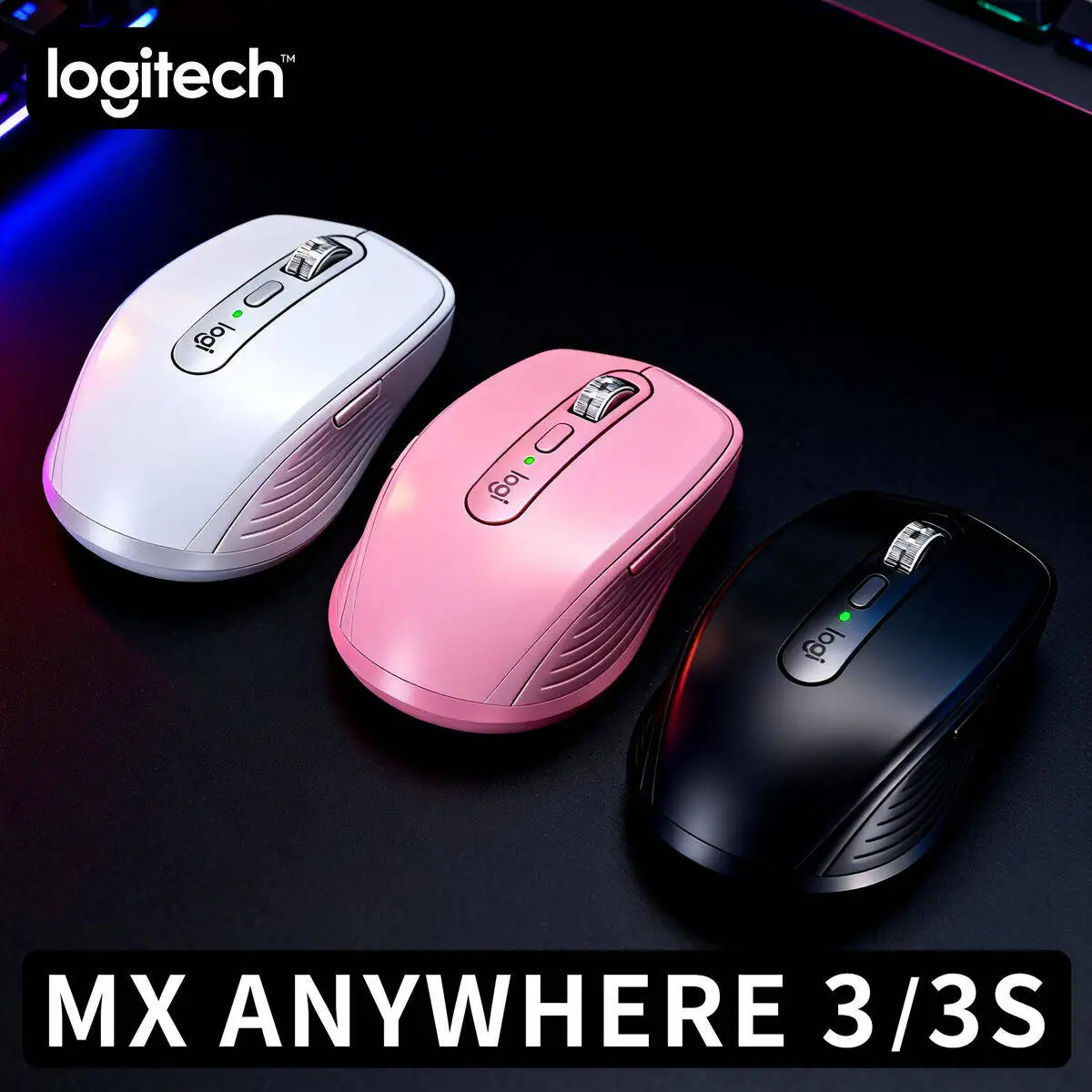 

Logitech MX Anywhere 3S Bluetooth Office Mouse Long Battery Custom Buttons for Laptop Desktop Work